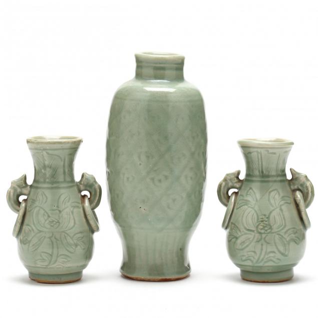 three-thai-celadon-vases