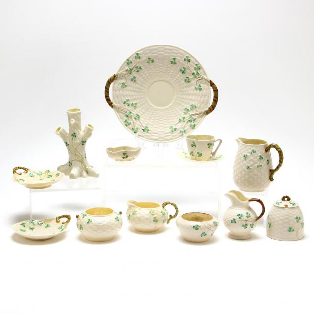 twelve-pieces-of-belleek-clover-decorated-porcelain