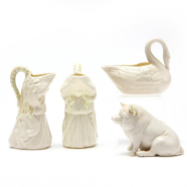 four-belleek-figural-pieces