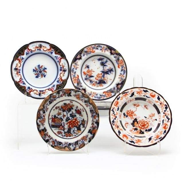 six-english-imari-transferware-bowls