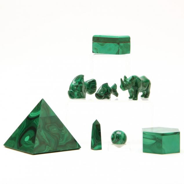 eight-malachite-objects