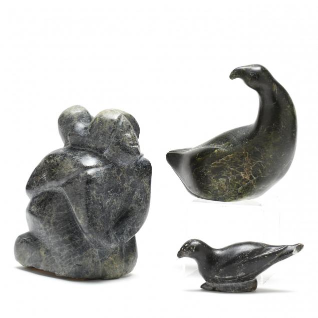 three-inuit-stone-carvings