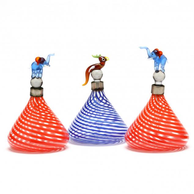 three-venetian-art-glass-perfume-bottles