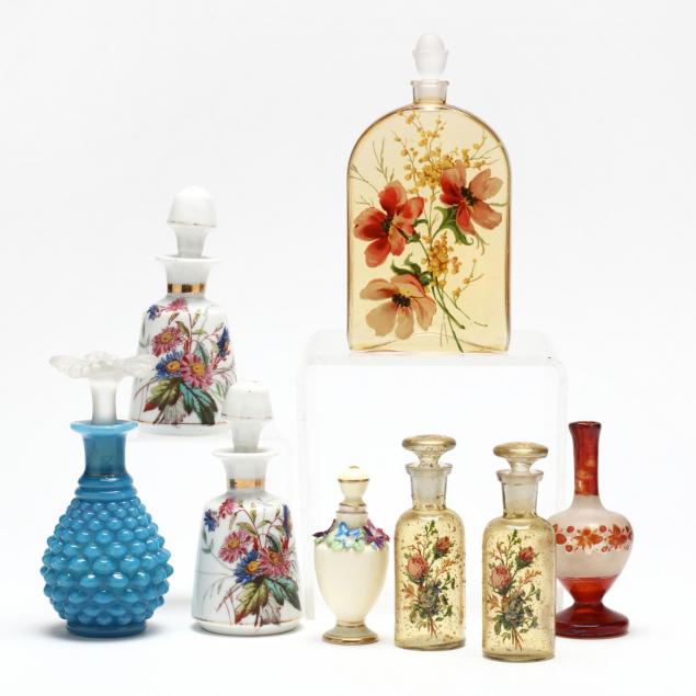 group-of-vintage-perfume-bottles