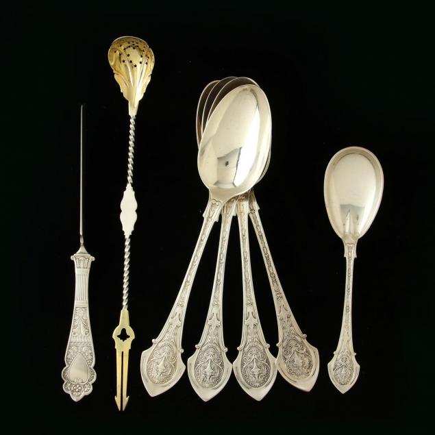 seven-19th-century-wood-hughes-coin-silver-sterling-silver-servers