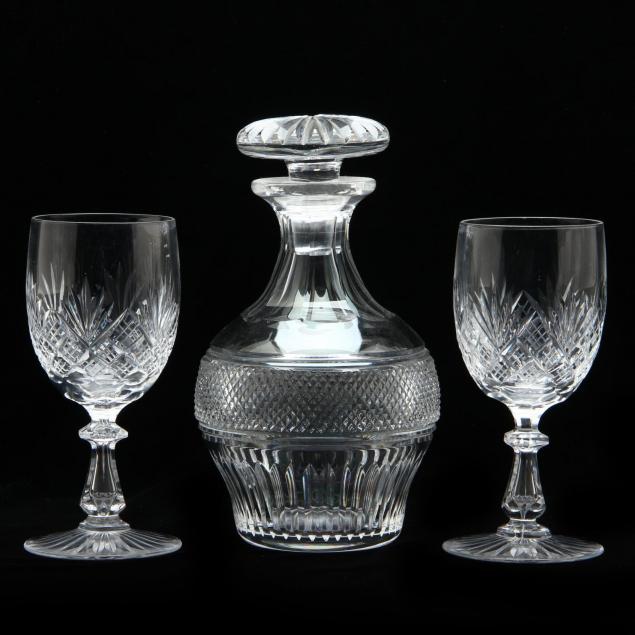 vintage-cut-glass-decanter-and-stems