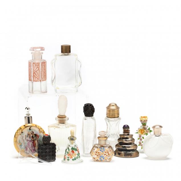 twelve-vintage-miniature-perfume-bottles