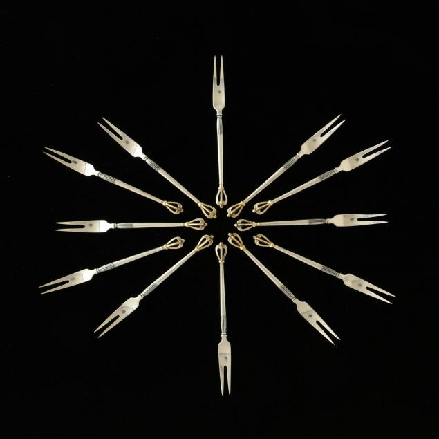 a-set-of-twelve-sterling-silver-snail-forks-by-w-s-sorenson