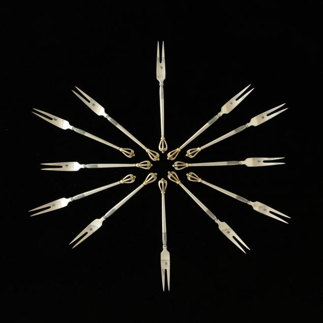 a-set-of-twelve-sterling-silver-snail-forks-by-w-s-sorenson