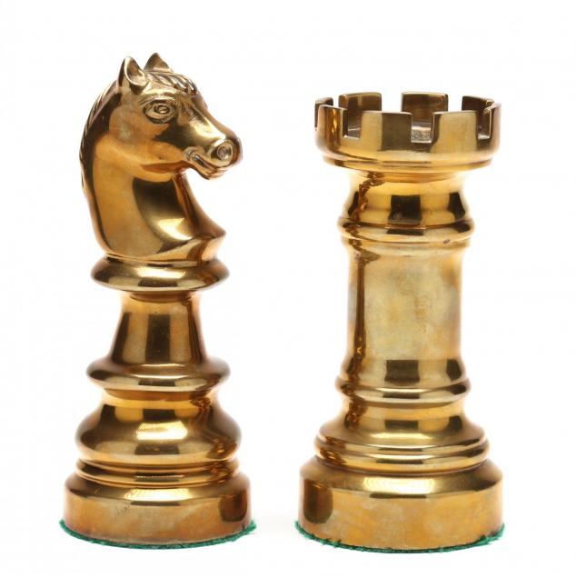 sarreid-two-brass-chess-pieces