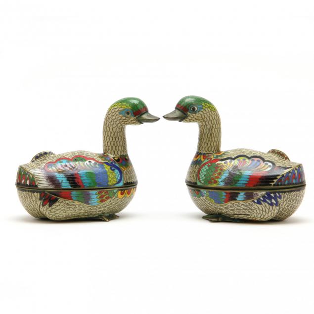 pair-of-cloisonne-duck-boxes