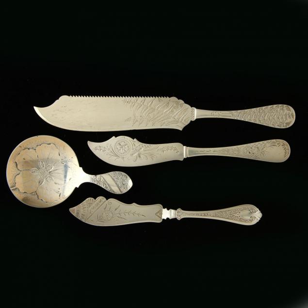 four-antique-american-sterling-silver-servers