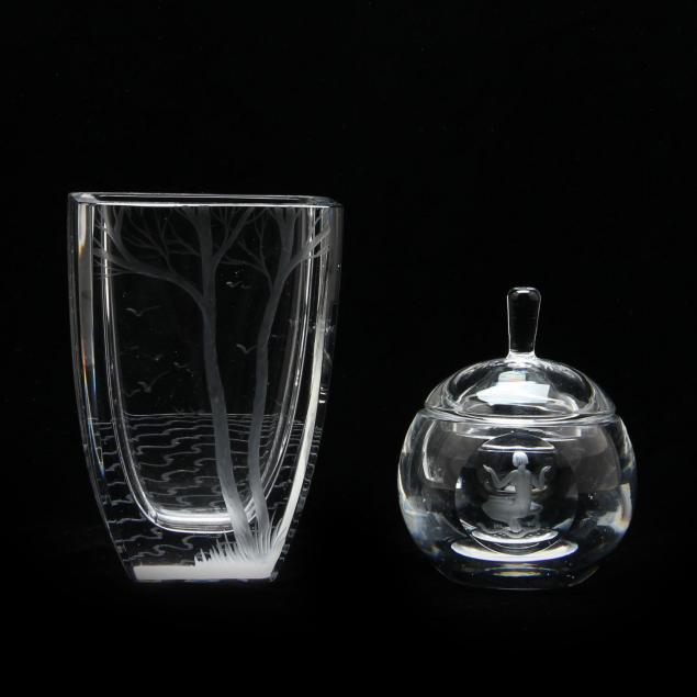 two-pieces-of-swedish-engraved-glass