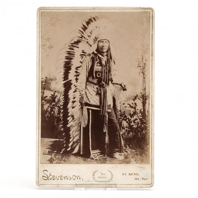 cabinet-card-portrait-of-a-plains-indian-in-chief-s-war-bonnet