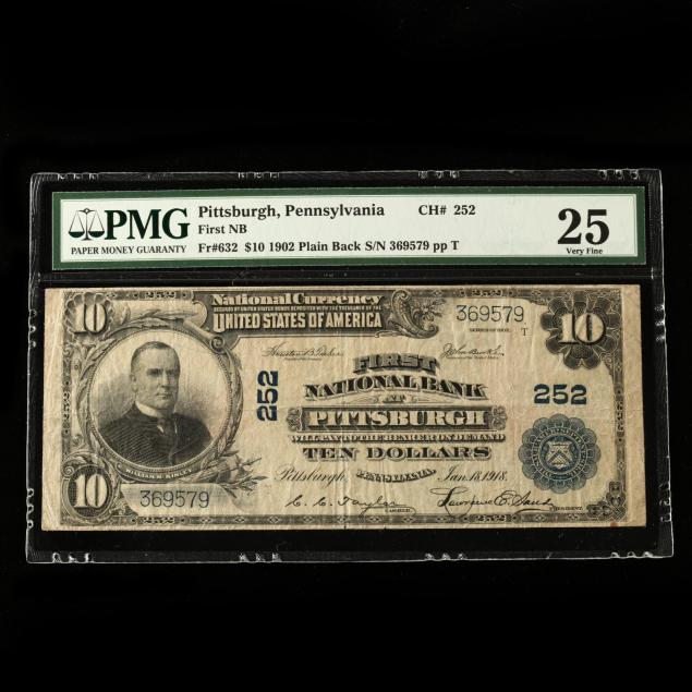 10-series-1902-plain-back-national-bank-note-pittsburgh-pennsylvania