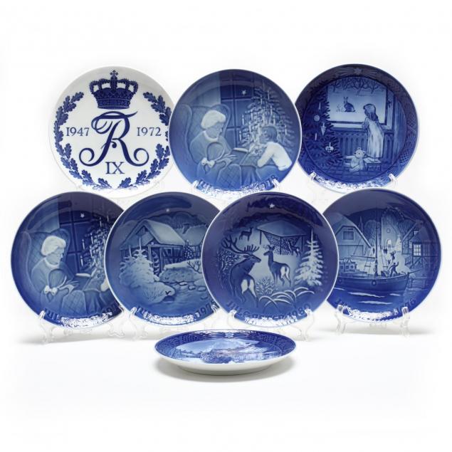 eight-royal-copenhagen-cabinet-plates