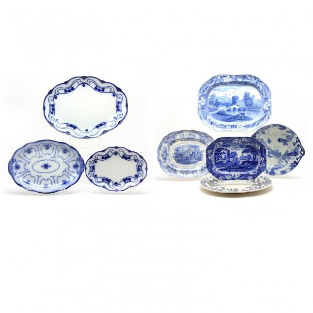 eight-antique-trasferware-platters