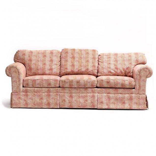 heirloom-red-and-white-animal-print-sofa