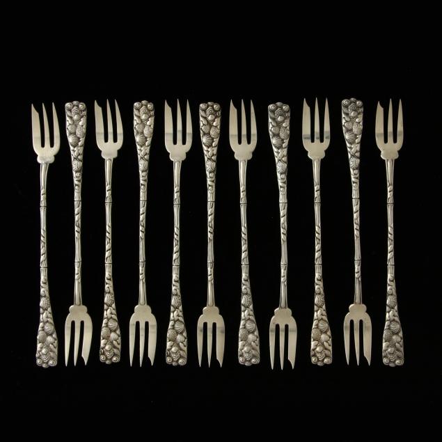 a-set-of-eleven-gorham-sterling-silver-seafood-cocktail-forks-with-seashell-motif