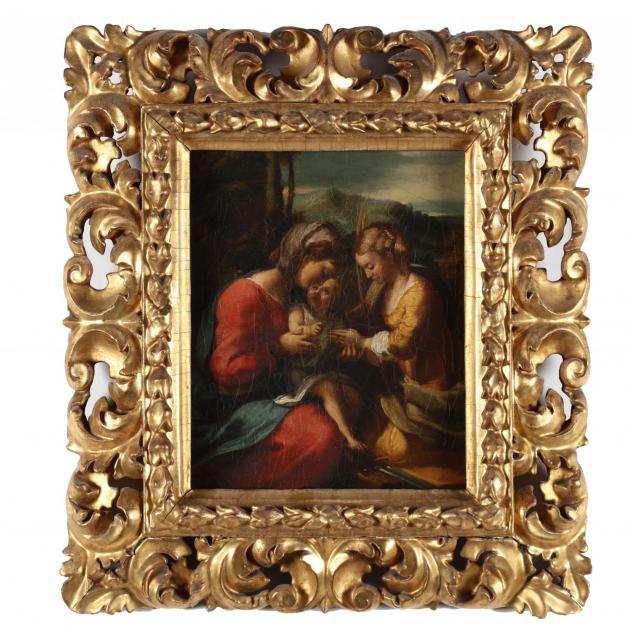 italian-old-master-painting-of-the-madonna-and-child-with-saint-catherine