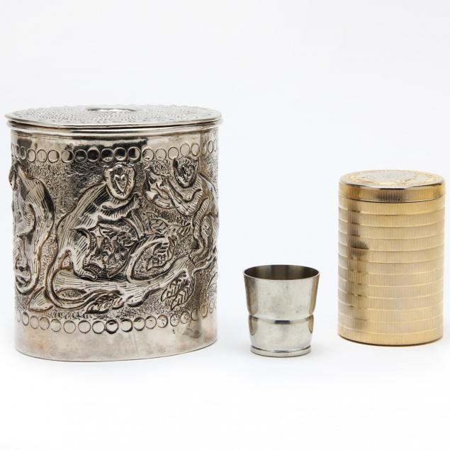 three-decorative-metal-containers