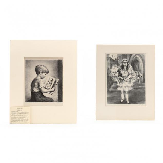 two-associated-american-artists-lithographs-picturing-children-chapin-and-harmon