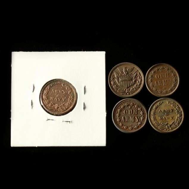five-civil-war-copper-tokens