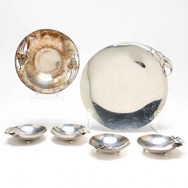 six-sterling-silver-dishes-with-leaf-motif