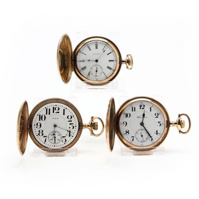 three-gent-s-vintage-hunter-case-pocket-watches