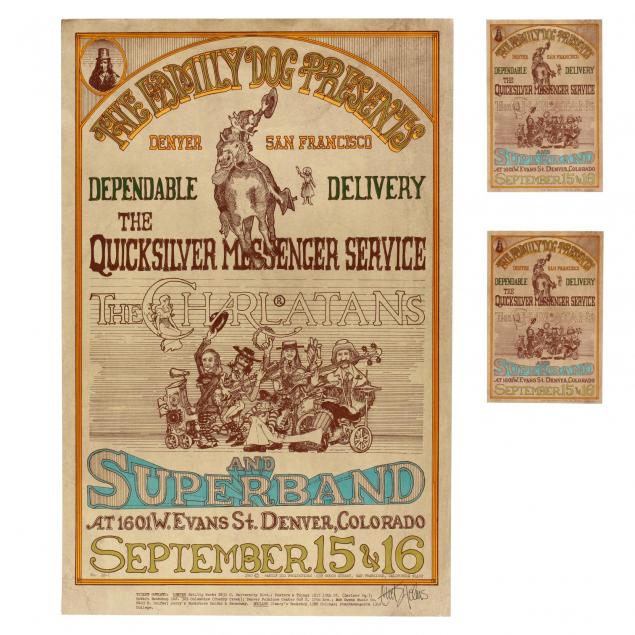 quicksilver-messenger-service-denver-concert-poster-chet-helms-signed-with-two-postcards-family-dog-1967