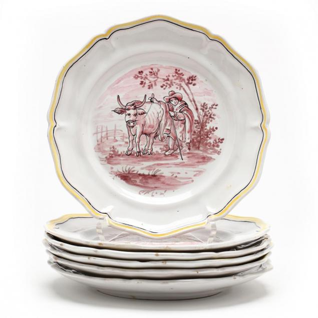 set-of-six-french-faience-cabinet-plates