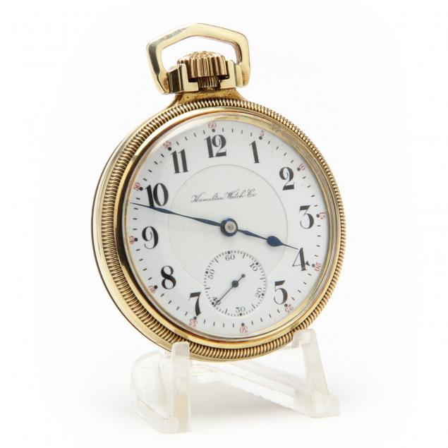 14kt-gold-filled-open-face-pocket-watch-hamilton-watch-co