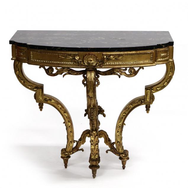 french-giltwood-marble-top-console-table