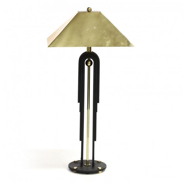 modernist-brass-and-iron-table-lamp