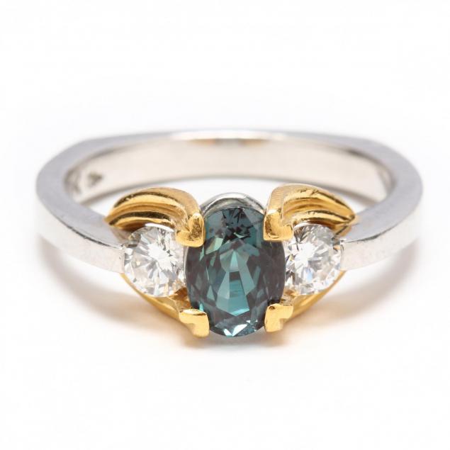 platinum-22kt-gold-alexandrite-and-diamond-ring