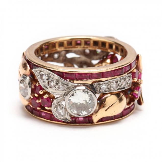 antique-14kt-diamond-and-ruby-band