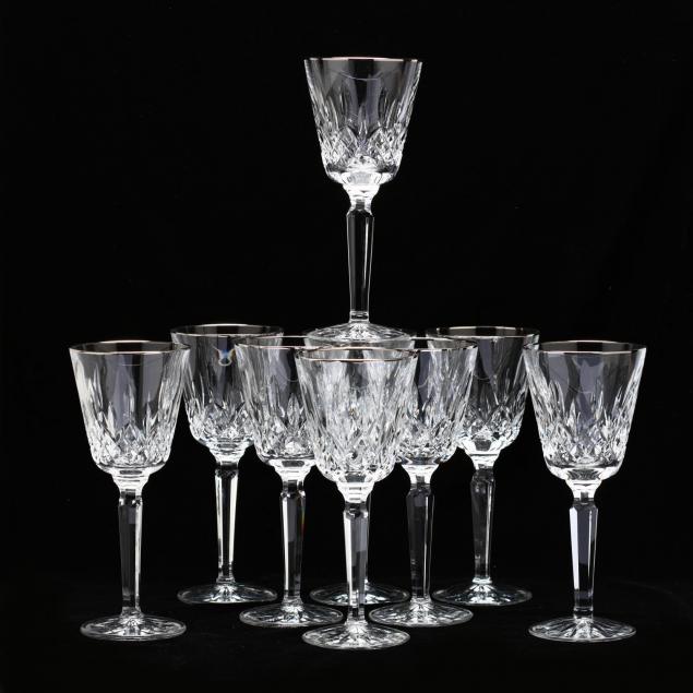 waterford-set-of-nine-crystal-wine-glasses