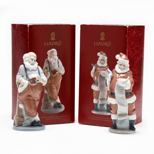 two-lladro-santa-claus-figurines