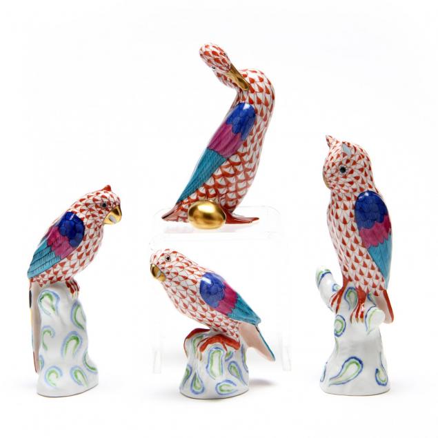 a-group-of-four-herend-avian-figurines