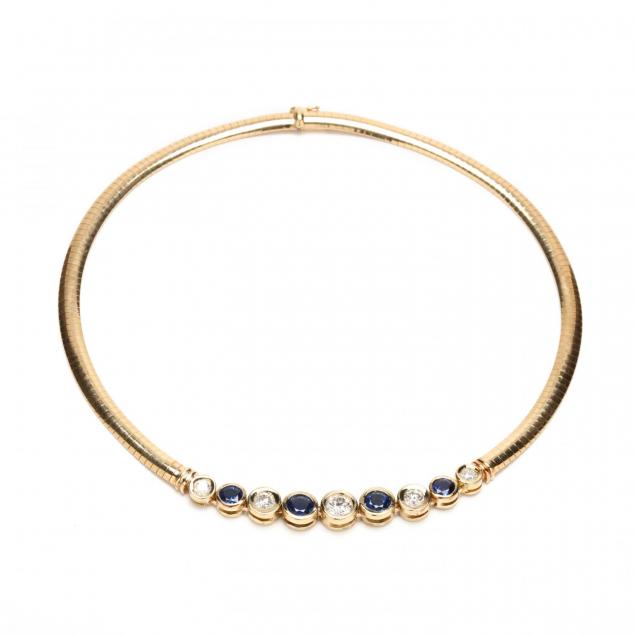 14kt-diamond-and-sapphire-omega-necklace