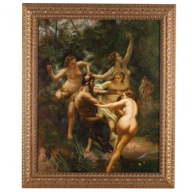 20th-century-painting-after-bougereau-s-i-nymphs-and-satyr-i