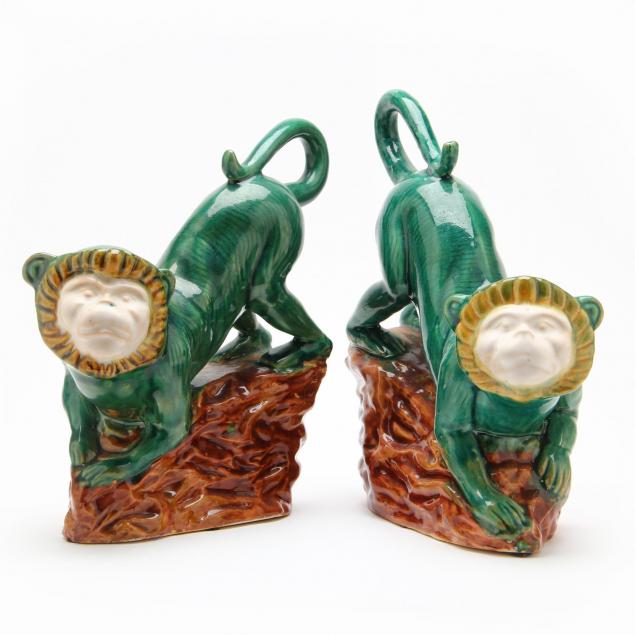 pair-of-ceramic-crouching-monkey-figures