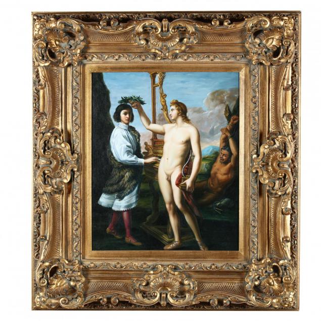 framed-painting-after-andrea-sacchi-s-i-marcantonio-pasqualini-crowned-by-apollo-i