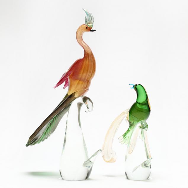 two-murano-glass-birds-of-paradise