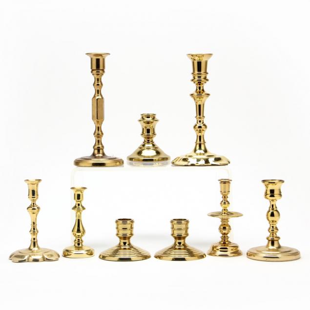 nine-baldwin-brass-candlesticks