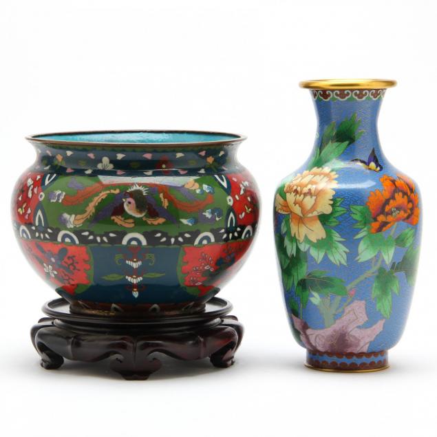 cloisonne-jardiniere-and-vase