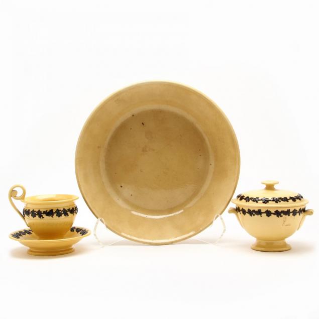 group-of-yellow-ware-pottery