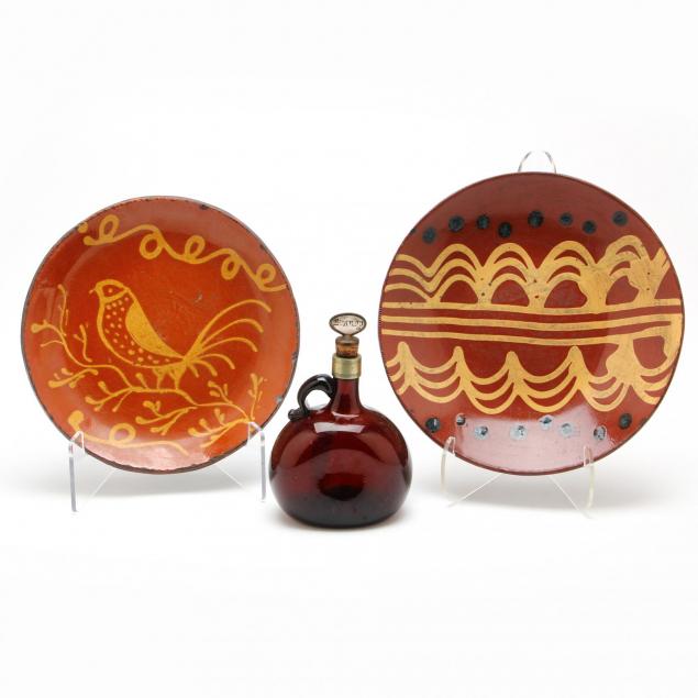 two-redware-dishes-and-jug