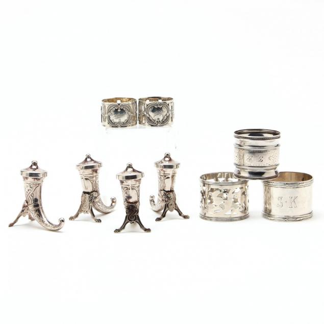 unusual-silver-salts-and-napkin-rings