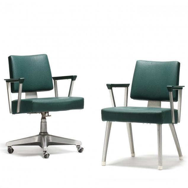 two-mid-century-office-chairs